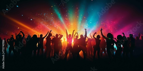Party crowd silhouettes dancing on nightclub © mr Wajed