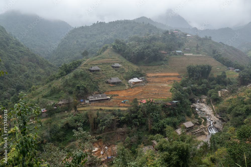 Obraz premium Cat Cat Village locate in Sa Pa Destrict, Lao Cai Province, Northern Vietnam