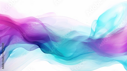 ethereal aqua and magenta brush strokes, isolated white background. fluid acrylic art for modern abstract backgrounds, creative design elements, and wall art