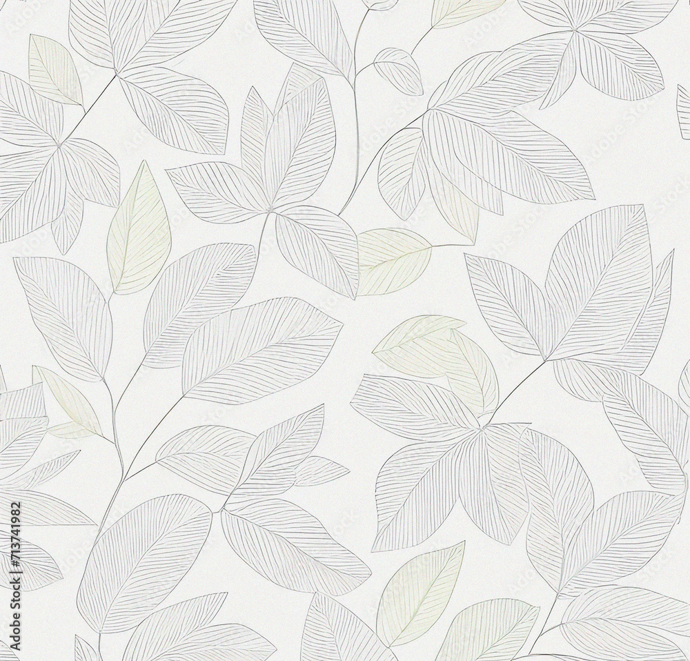 Background with leaves. Colorful illustration. Floral pattern on the white background. Flyer, card design. Nature, vintage backdrop. Decoration wallpaper.  Natural template.