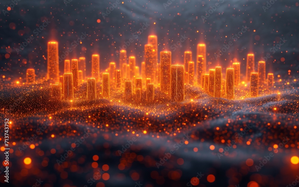 Obraz premium Smart city and abstract line and dot connect with gradient line design, big data connection technology concept. 