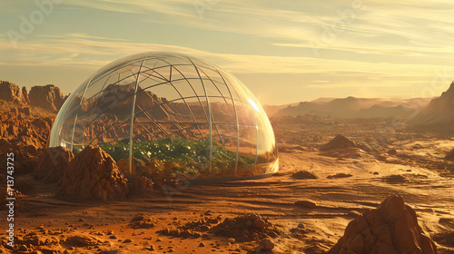 glass house plants in mars  photo