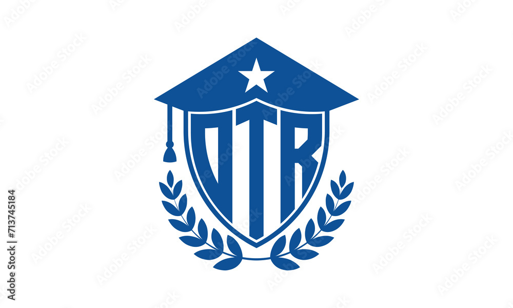 OTR three letter iconic academic logo design vector template. monogram, abstract, school, college, university, graduation cap symbol logo, shield, model, institute, educational, coaching canter, tech OTR three letter iconic academic logo design vector template. monogram, abstract, school, college, university, graduation cap symbol logo, shield, model, institute, educational, coaching canter, tech