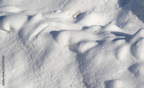 A background of white snow.