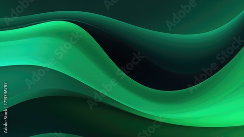 Abstract green waves background dynamic shapes composition vector illustration