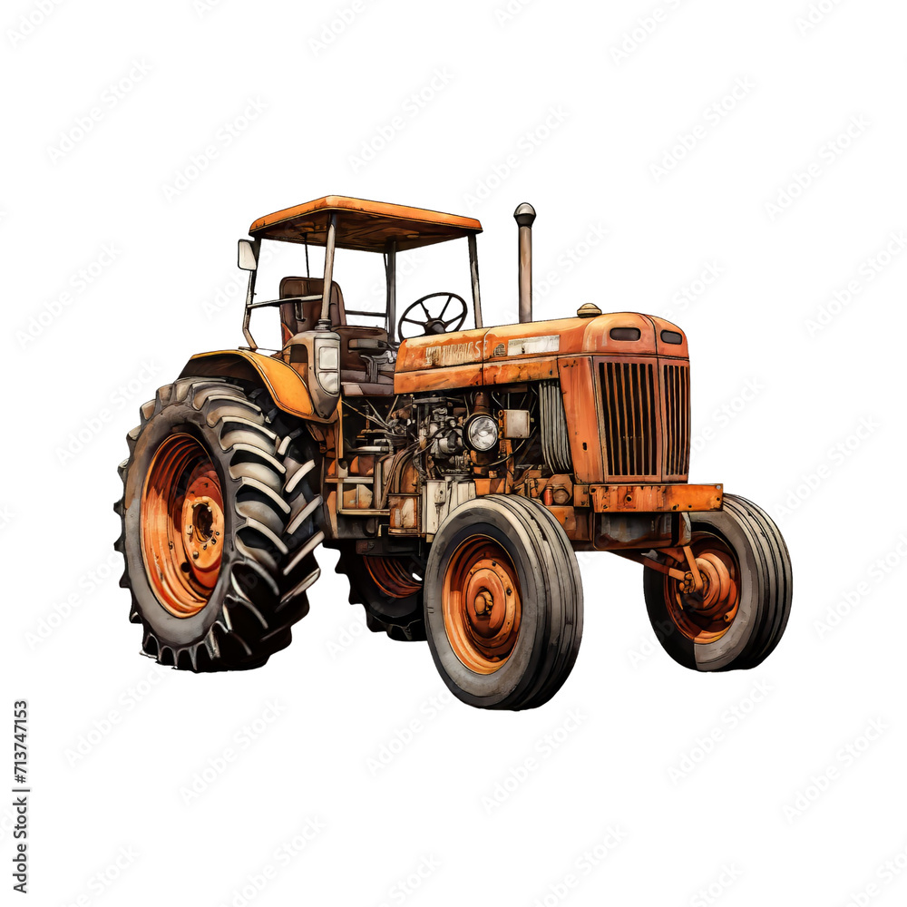 Obraz premium old red tractor