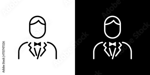 シンプルな結婚式の新郎アイコン