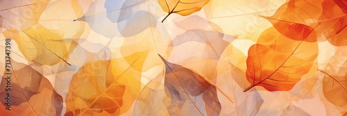 translucent layered fallen autumnal leaves, macro nature, autumn fall illustration background texture pattern