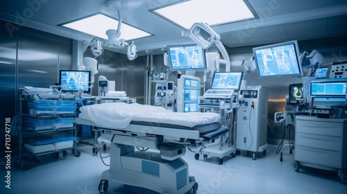 Comprehensive shot showcasing the integrated anesthesia delivery systems in an operating room.