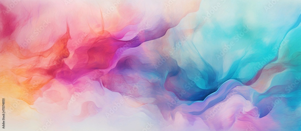 Abstract background of flowing colored smoke, toned image in blue and cyclamen. Generative AI Abstract background of flowing colored smoke, toned image in blue and cyclamen. Generative AI