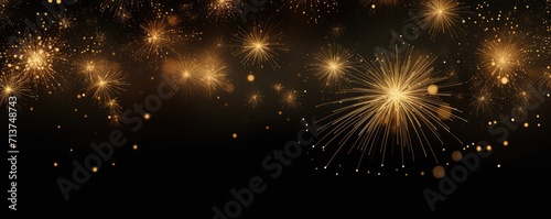 Abstract New Year background with space for text. Realistic fireworks isolated on dark background. fireworks