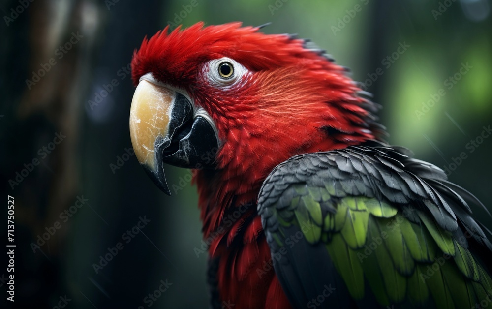 Close-up of a red headed parrot