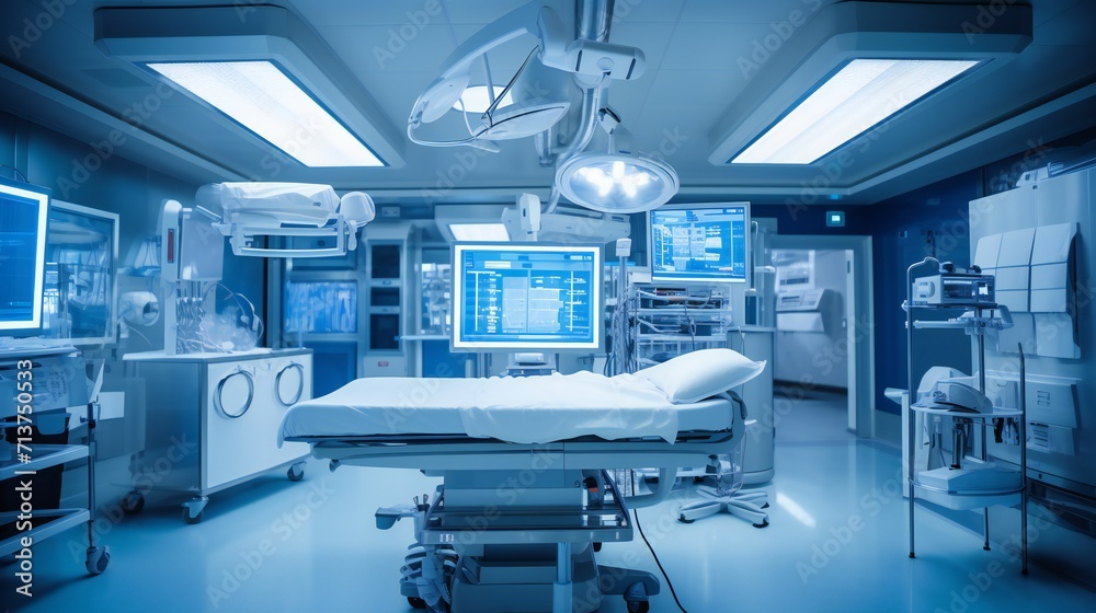 Operating theater with a focus on the seamless integration of medical gas and suction systems Operating theater with a focus on the seamless integration of medical gas and suction systems