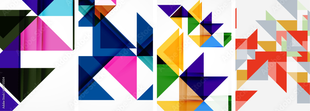 Set of abstract random triangle composition backgrounds. Vector illustration for for wallpaper, business card, cover, poster, banner, brochure, header, website Set of abstract random triangle composition backgrounds. Vector illustration for for wallpaper, business card, cover, poster, banner, brochure, header, website