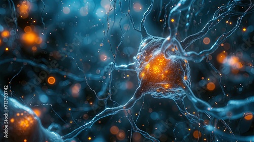 The Brain Neuron Under a Microscope. Science Neurology Science Theme. Brain function photo