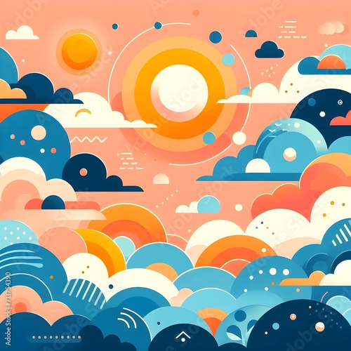 Flat Cloudy Abstract Background