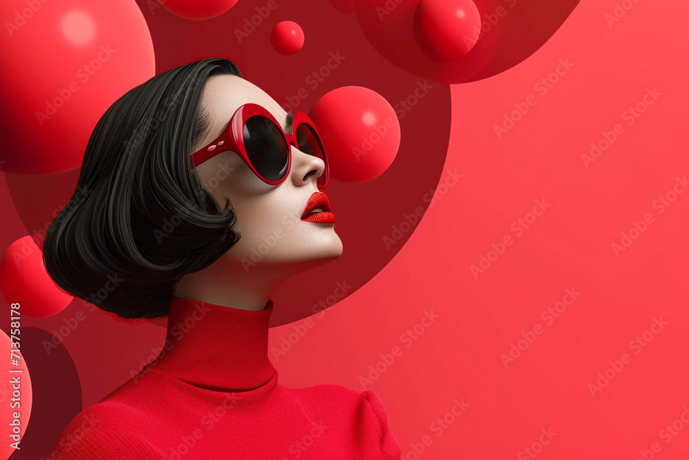 Fototapeta premium 3D portrait of a high fashion woman