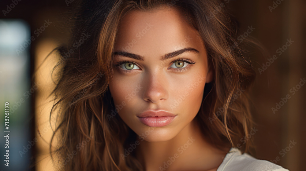 Flawless beauty portrayed through a models impeccable skin Flawless beauty portrayed through a models impeccable skin