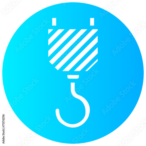 crane hook round solid vector icon