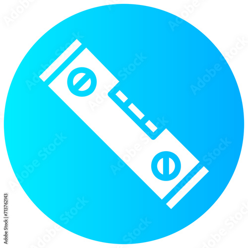 bubble level round solid vector icon