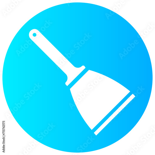 putty knife round solid vector icon