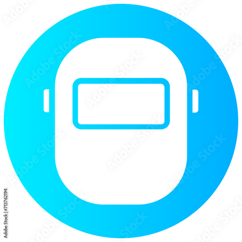 welder helmet round solid vector icon