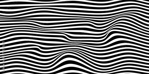 Abstract wavy background. waves line set. waves collection vector. Wavy Lines Halftone Pattern in Diminishing Perspective View. Black and White Textured Background. Black on white abstract line strips