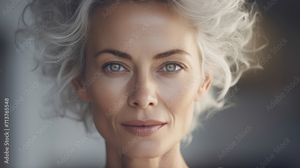 Models luminous skin as the epitome of ageless beauty