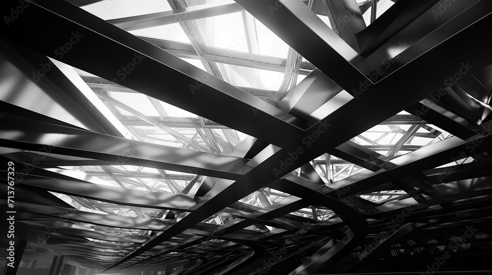 Naklejka premium abstract of metal structure steel architectural design