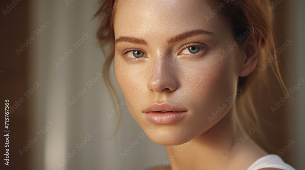 Beauty in simplicity: a model with clear, blemish-free skin Beauty in simplicity: a model with clear, blemish-free skin