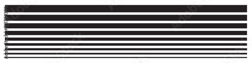 Set of line thick to thin. Geometric element, straight line, horizontal stripes. Vector. EPS10.