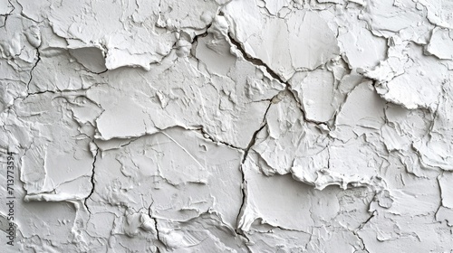 Background and texture of White clay plaster-coated wall, Generative AI.