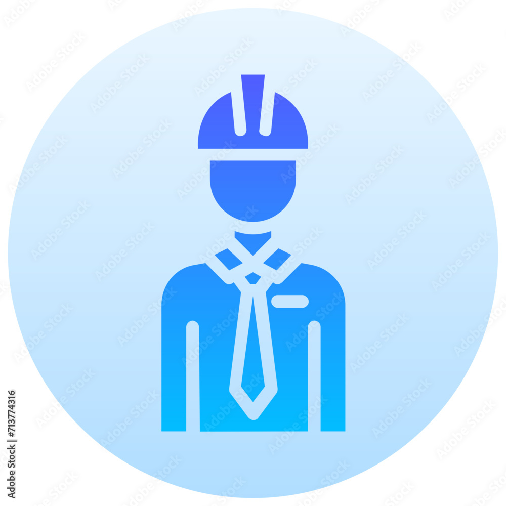 engineer round gradient vector icon