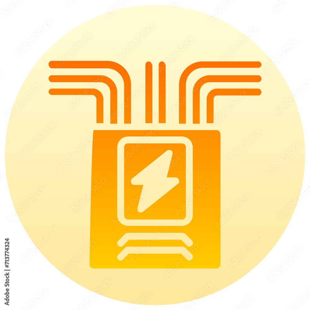 electrical board round gradient vector icon electrical board round gradient vector icon