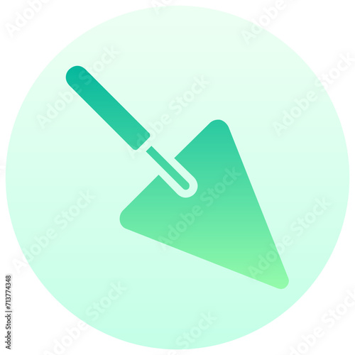 mason trowel round gradient vector icon