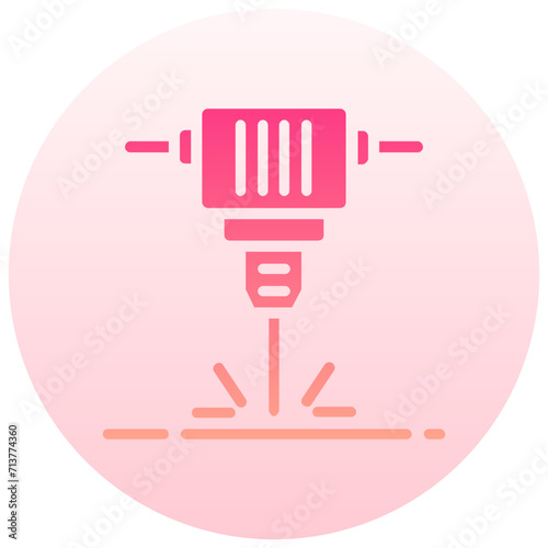 jackhammer round gradient vector icon
