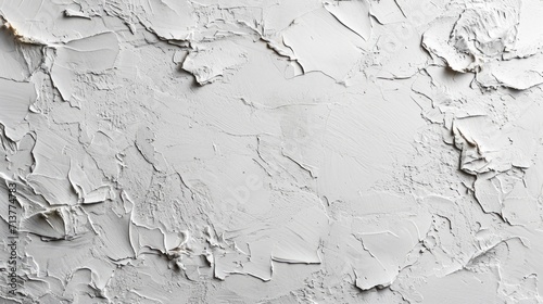 Background and texture of White clay plaster-coated wall, Generative AI. photo