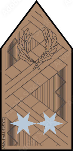 Shoulder pad military officer mark for the VEZÉRŐRNAGY (MAJOR GENERAL) insignia rank in the  Hungarian Ground Forces