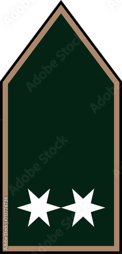 Shoulder pad military officer mark for the TIZEDES (PRIVATE FIRST CLASS) insignia rank in the  Hungarian Ground Forces