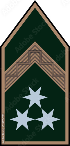Shoulder pad military officer mark for the FŐTÖRZSŐRMESTER (SERGEANT FIRST CLASS) insignia rank in the  Hungarian Ground Forces