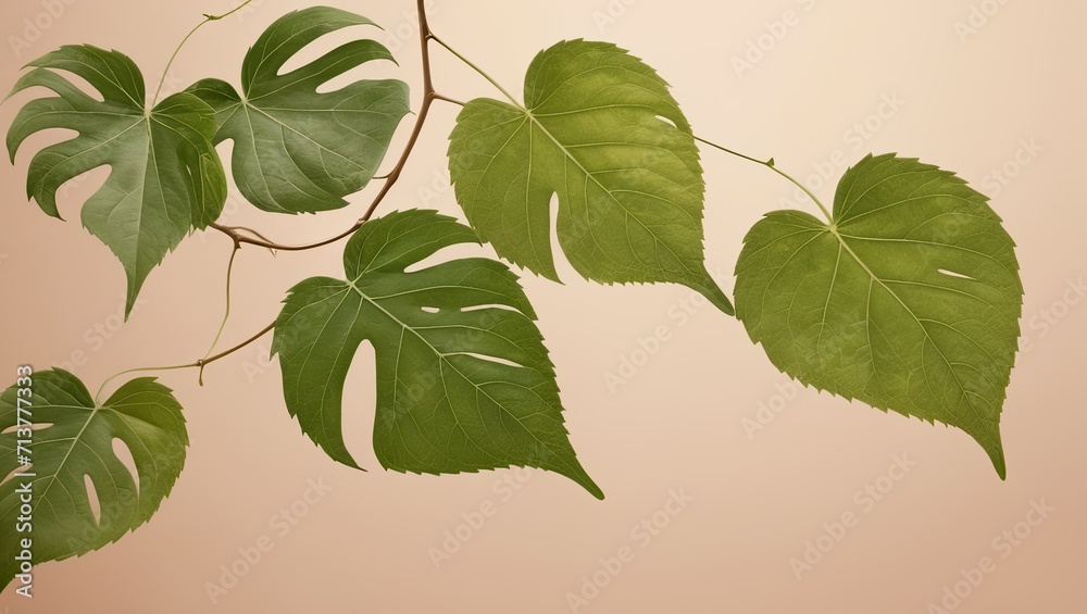 Leaf background in Aesthetic minimalism style. Soft pastel, neutral colors and beige elements for social media. Leaf background in Aesthetic minimalism style. Soft pastel, neutral colors and beige elements for social media.
