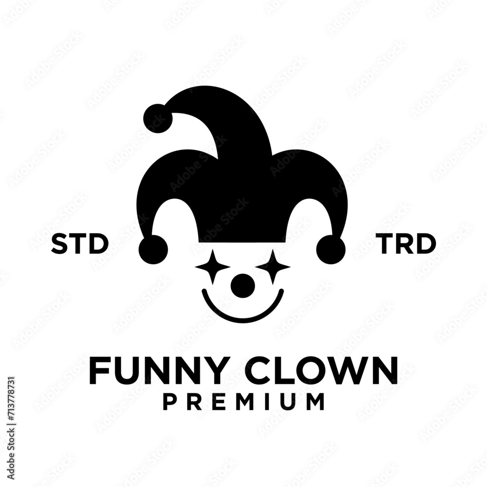 Obraz premium clown head face logo icon design illustration