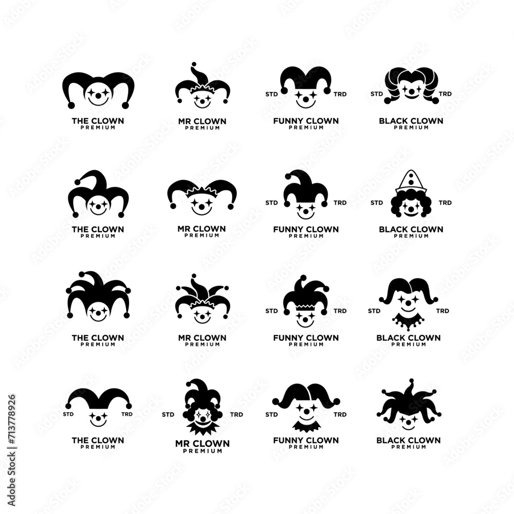 clown head face logo icon design illustration clown head face logo icon design illustration