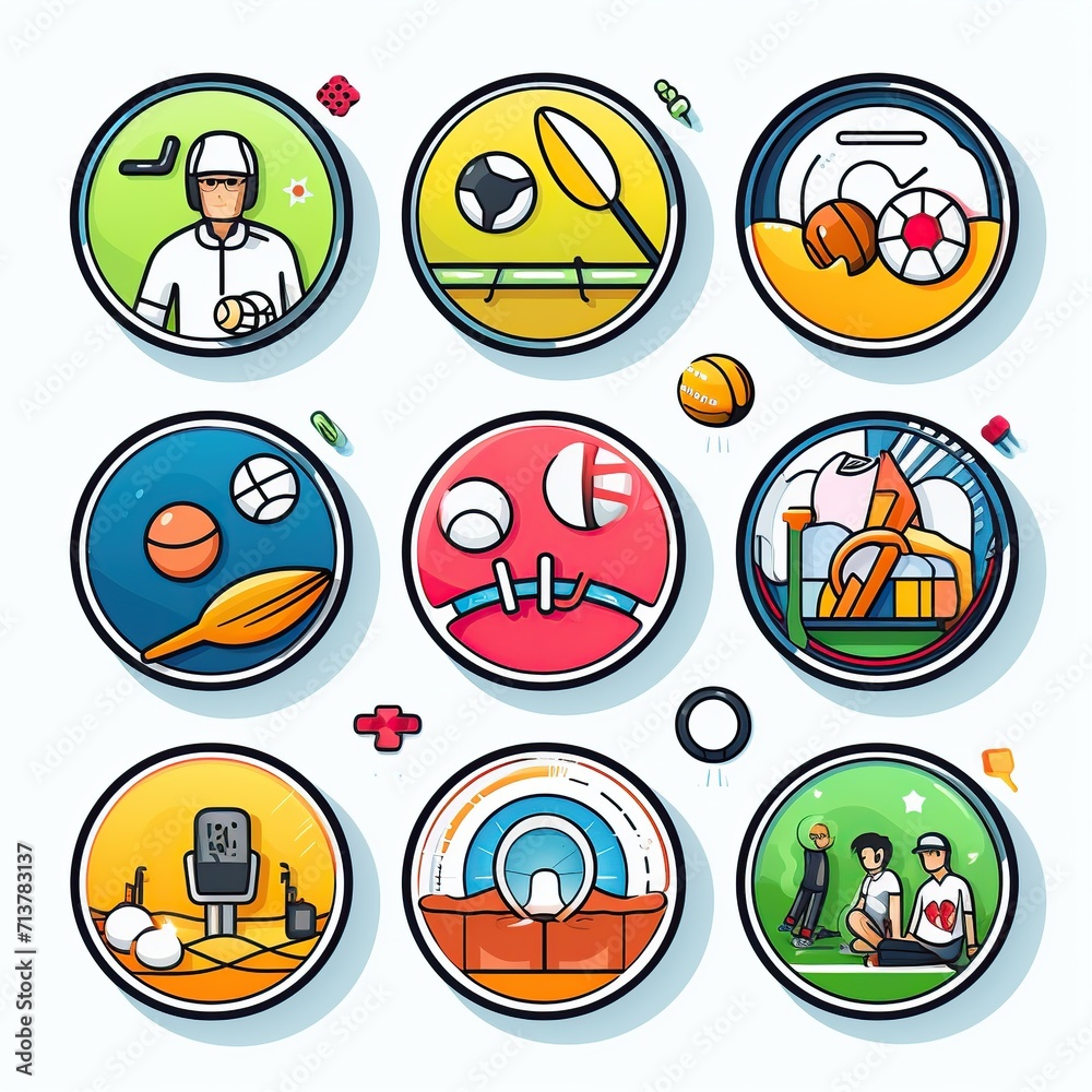 icon set vector sports best for making presentations. generative AI