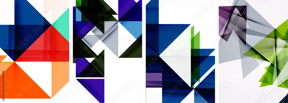 Set of abstract random triangle composition backgrounds. Vector illustration for for wallpaper, business card, cover, poster, banner, brochure, header, website Set of abstract random triangle composition backgrounds. Vector illustration for for wallpaper, business card, cover, poster, banner, brochure, header, website
