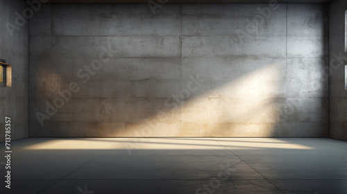 abstract of empty concrete room with light 3d rendering