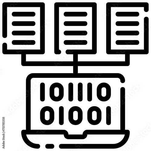converting data outline vector icon