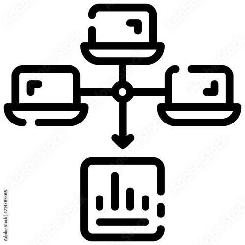 applications analytical outline vector icon