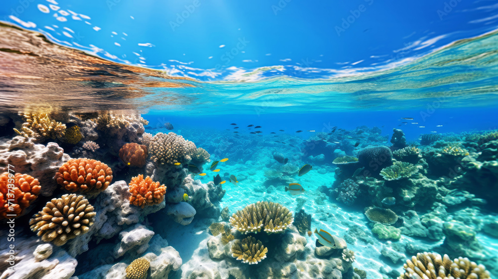 A beautiful underwater coral reef