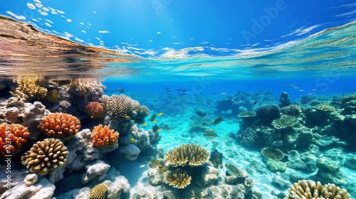 A beautiful underwater coral reef © Chalong